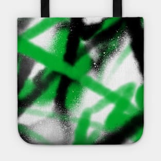 Abstract Green and Black Graffiti Street Art Pattern 006 Tote