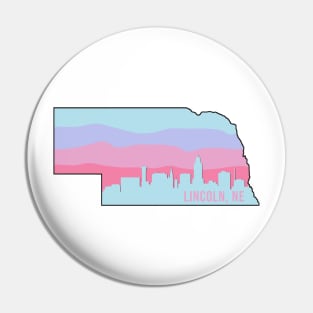 Nebraska Lincoln Skyline Sunset Pin