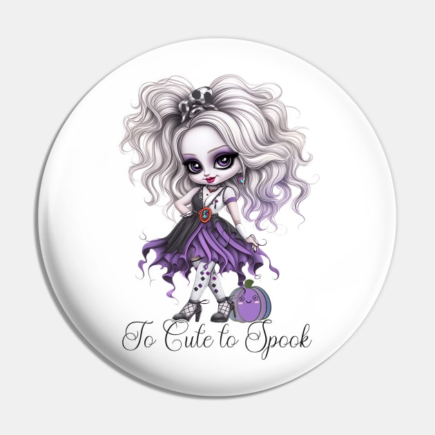 Cute Halloween Punk Girl - Halloween for Girls Pin by PlayfulPandaDesigns