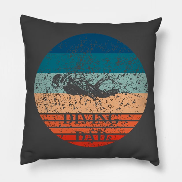 Diving Dad - Scuba design for diving dads Pillow by Unelmoija