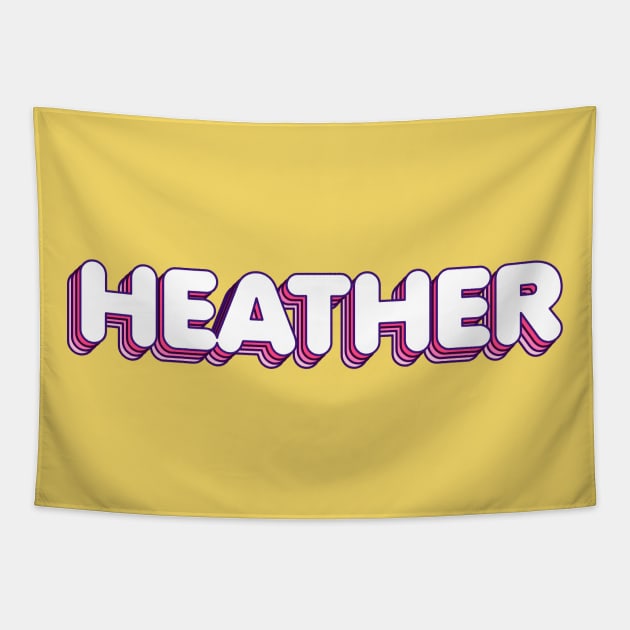 Pink Layers Heather Name Label Tapestry by KedaiComel