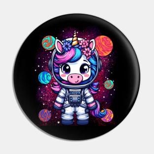 Unicorn Astronaut Pin