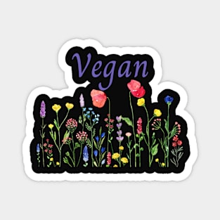 Wildflower Vegan Tee Shirt - Colorful Magnet