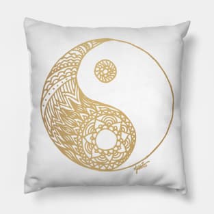 Gold Yin Yang Mandala Pillow