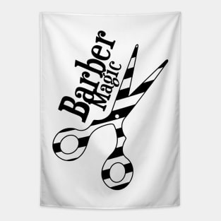 Barber Magic - black and white Tapestry