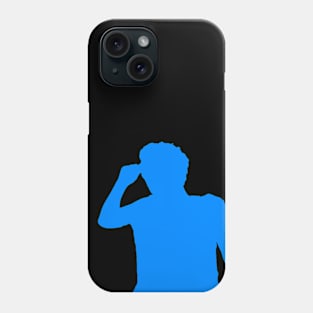 Facing Left Blue Silhouette Phone Case