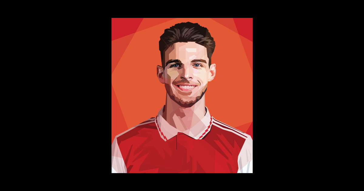 Declan Rice In Vector Art - Arsenal - Sticker | TeePublic