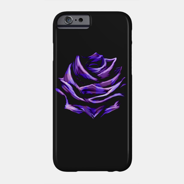 Purple Blue Rose Abstract Art Flower Colorful Brush Painting