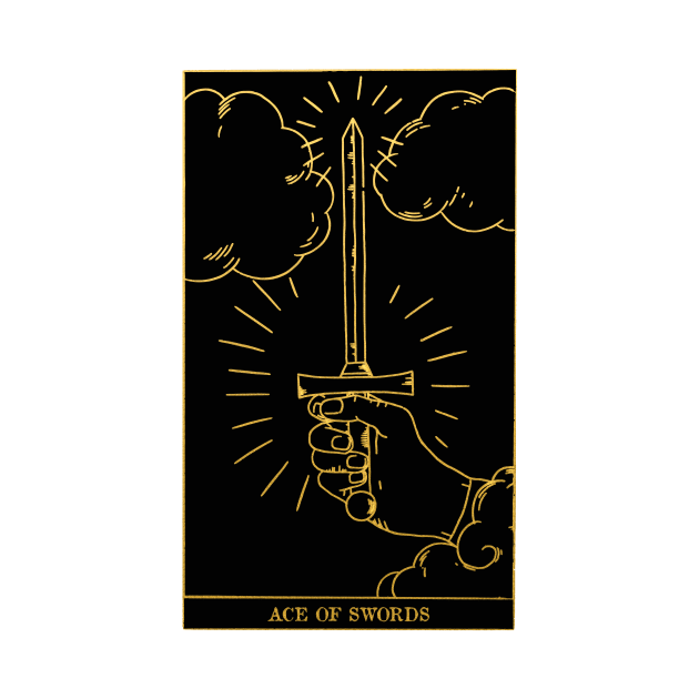 Ace Of Swords - Tarot Card Print - Minor Arcana by annaleebeer
