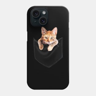 Funny Cute Ginger Cat Inside Pocket, Cat Lover Phone Case