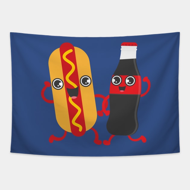 Hotdog & Coke Tapestry by Plushism