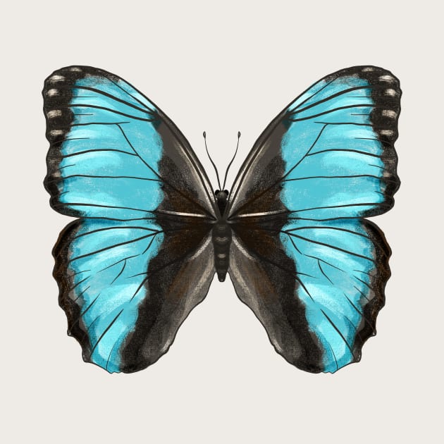 Blue Butterfly Insect Lover Art by Boriana Giormova