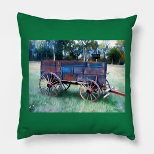 Old Western Wagon Pillow