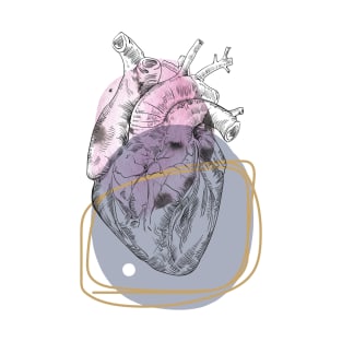 Anatomical heart, engraving drawing. T-Shirt