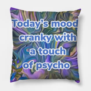 Abstract print in blue, pink, and green with funny graphic Pillow