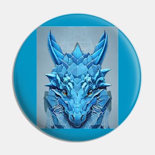 Blue Crystal Dragon Pin