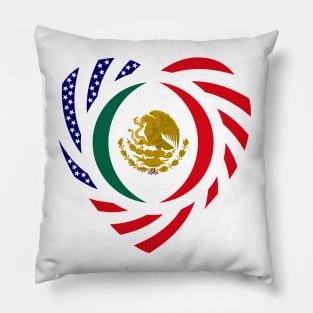 Mexican American Multinational Patriot Flag (Heart) Pillow