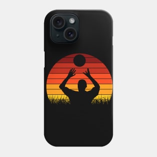 Travel back in time with beach volleyball - Retro Sunsets shirt featuring a player! Phone Case