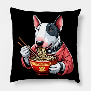 Chinese Bull Terrier Eating Ramen Pillow