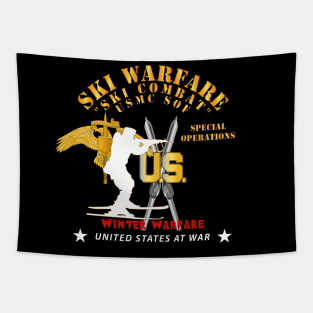 USMC Special Operations - Ski Warfare - Ski Combat - Winter Warfare X 300 Tapestry