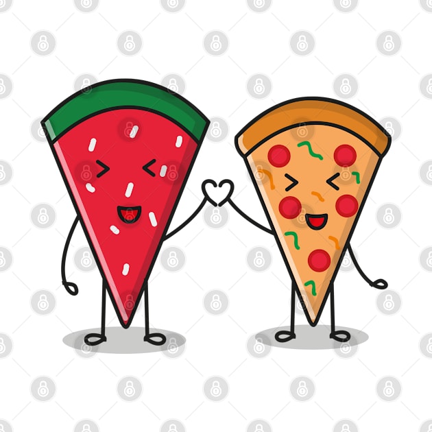 Watermelon and Pizza Slice Couple by arkitekta