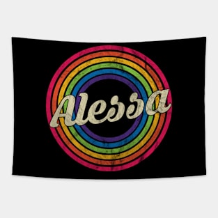 Alessa - Retro Rainbow Faded-Style Tapestry