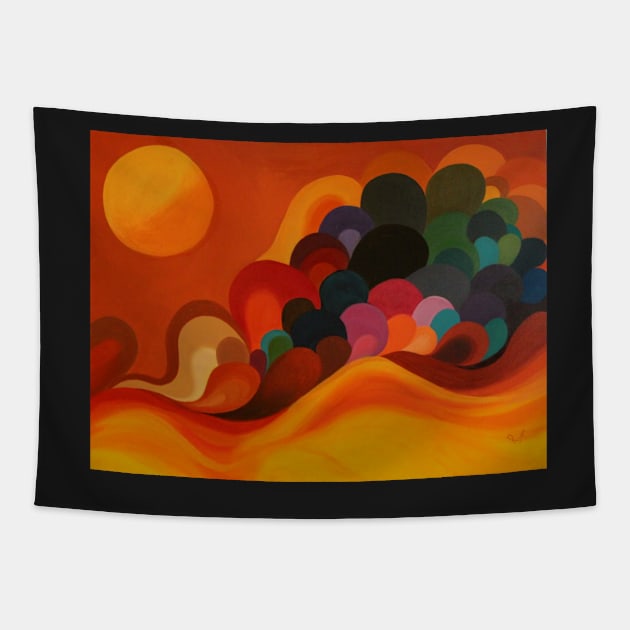 Waves Abstract Tapestry by Rupaprakash