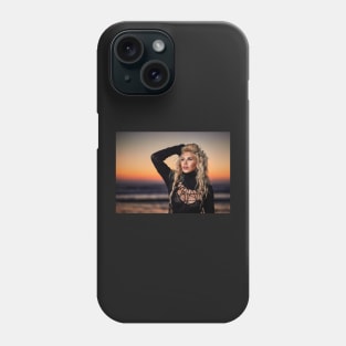 Beautiful woman on the beach at sunrise Phone Case