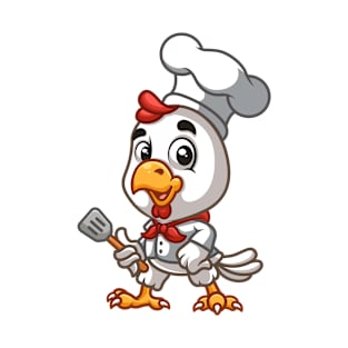 Chicken Chef Cooking Food Cartoon T-Shirt