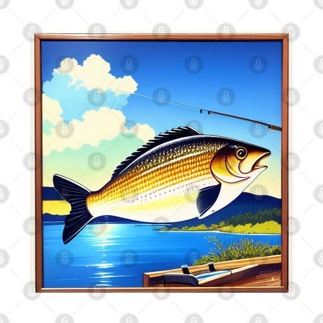 80s Vintage Fishing Poster by BAYFAIRE