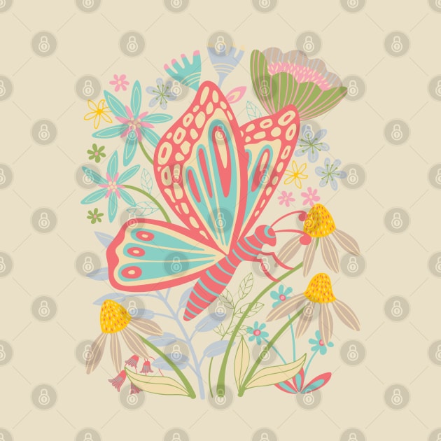 BUTTERFLY LANDING Cute Bug Insect Floral - UnBlink Studio by Jackie Tahara by UnBlink Studio by Jackie Tahara