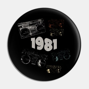 1981 on retro music, grunge radio Pin