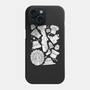 Greek Architectural Elements - black and white DARK Phone Case