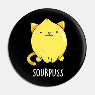 Sour Puss Cute Cat Lemon Pun Pin