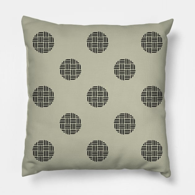 Zen Dot Pattern SANKUZUSHI pillow black/light green Pillow by ZEN8works