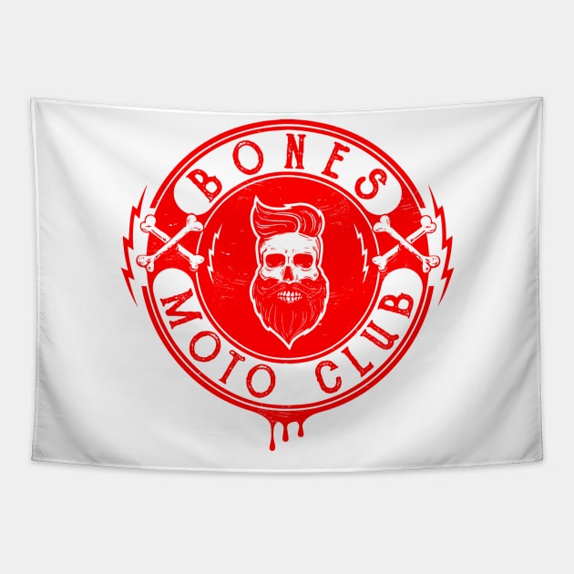 Bones moto club red Tapestry by Durro