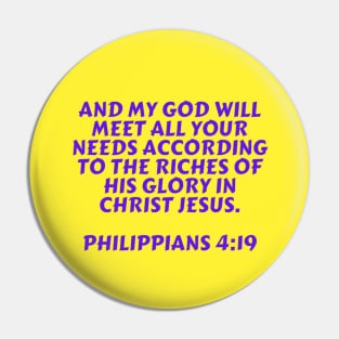 Bible Verse Philippians 4:19 Pin