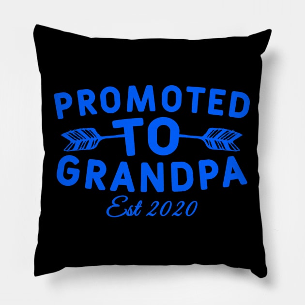 Promoted to Grandpa est 2020 Pillow by Yyoussef101