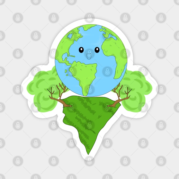 Mother Earth on land in nature, Eco-friendly concept. Magnet by zinfulljourney