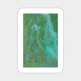 Blue and green color abstract painting Magnet