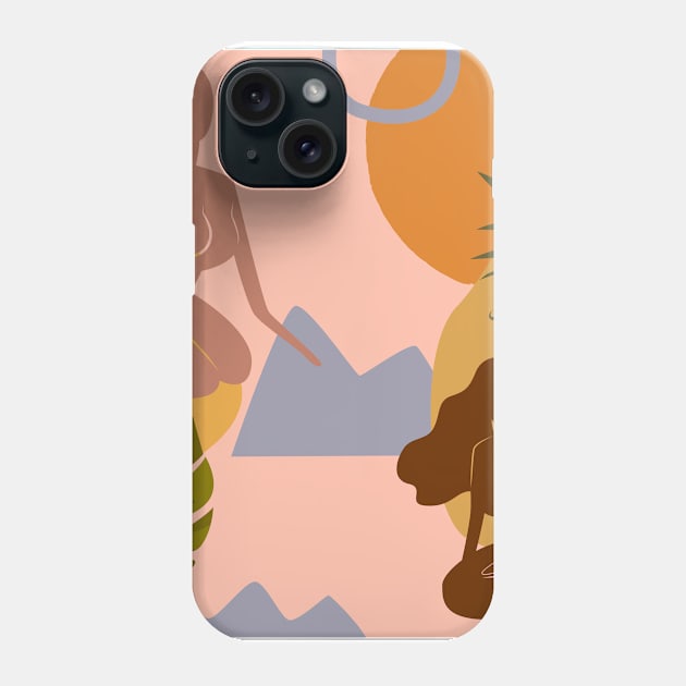 Woman and Desert - boho minimalist #3 Phone Case by GreekTavern