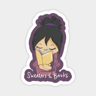 Sweaters and Books Anime Kawaii Girl Magnet