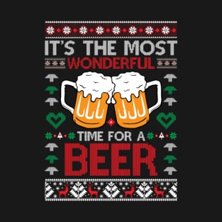 wonderful time for a beer Ugly Christmas T-Shirt