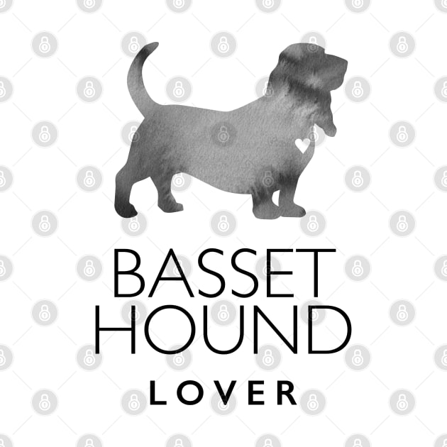 Basset Hound Dog Lover Gift - Ink Effect Silhouette by Elsie Bee Designs
