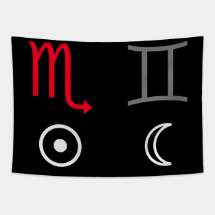 Scorpio Sun Gemini Moon Zodiac Sign Tapestry