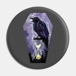 Raven and the Sands of Time Coffin Pin