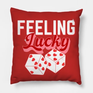 Feeling Lucky Retro Valentines Pillow