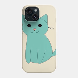 Sitting cat (blue) Phone Case