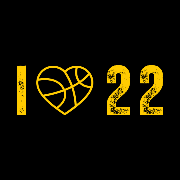 I love 22 Jersey Number 22 yellow by EyesArt