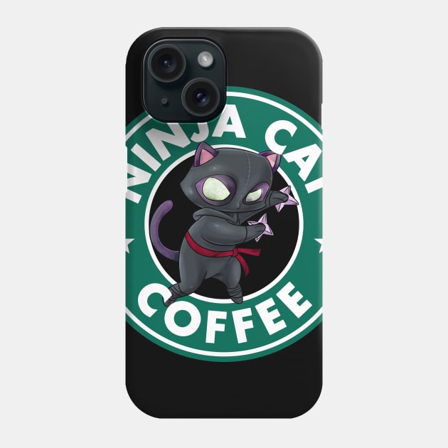 Ninja Cat Coffee Phone Case by peekxel